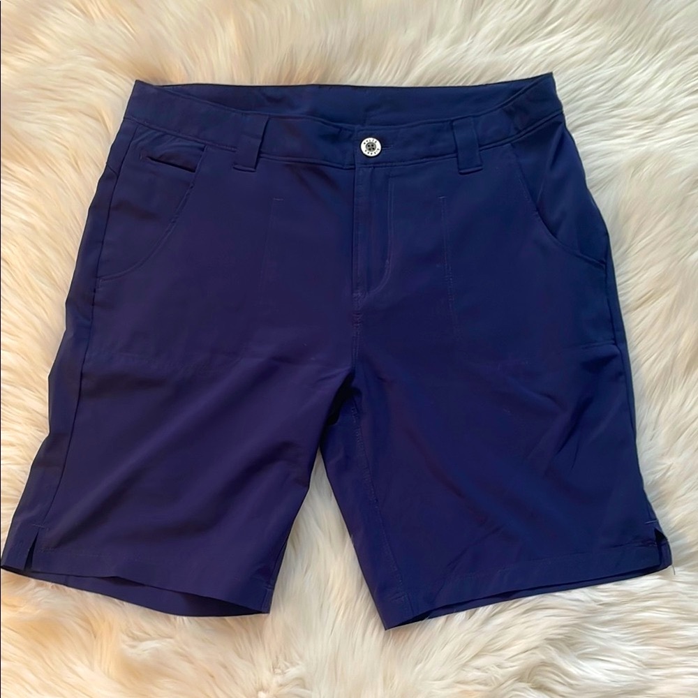 White Sierra Blue Athletic Shorts Lightweight Performance